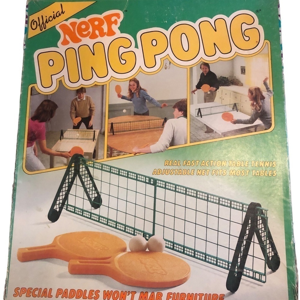 80’s Official NERF Table Tennis Ping Pong Set 2 Players Original Box Complete